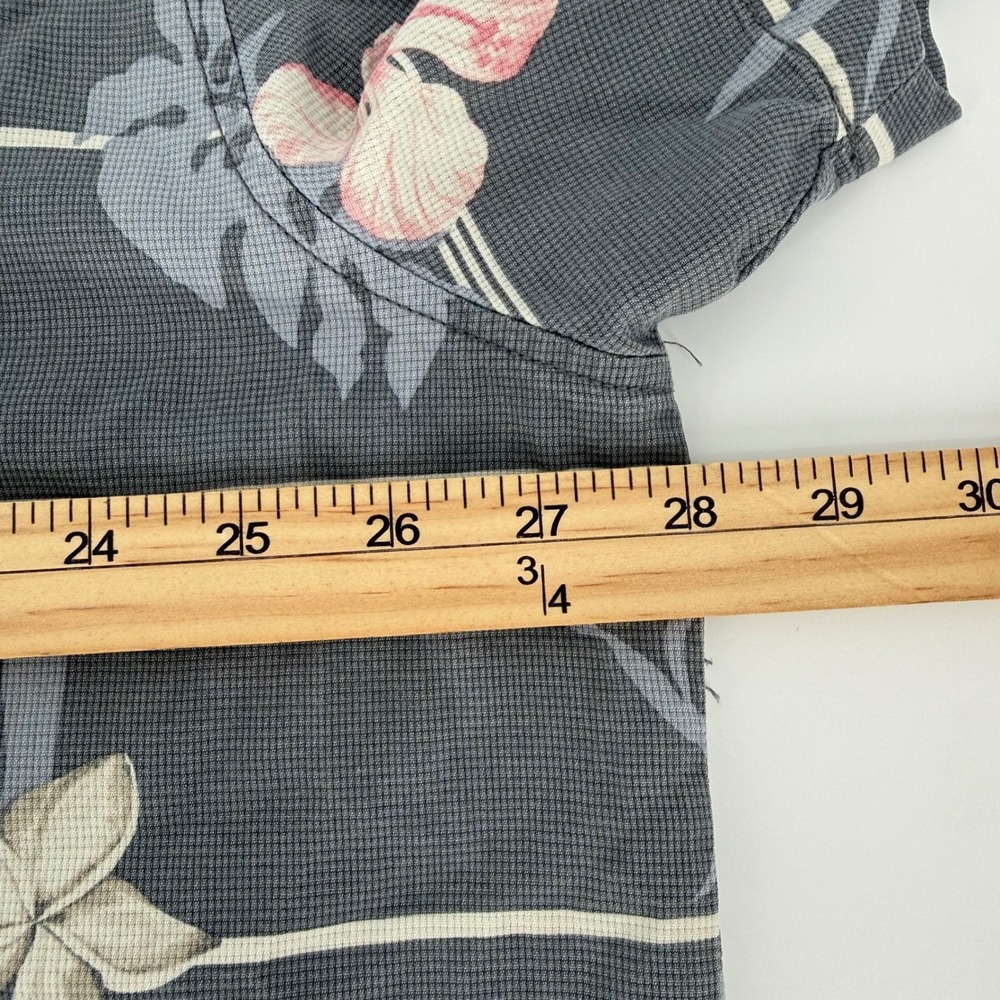 Tommy Bahama Mens Gray 100 % Silk Floral Short Sleeve Shirt 3XL - Picture 6 of 8